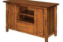 Solid quarter sawn white oak crafted tv and media stand with flush mount doors and full extension drawer.  The Rock Island can be crafted to fit all of your media and stereo components.