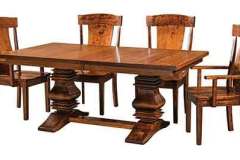 This is our custom Scottville dining table with a double pedestal. It is expandable with up to 4 leaves and can be made in different sizes to start with.