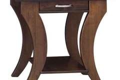 You will want to own our Sherwood custom end table. This one is shown in Soft Maple wood with a dark stain.