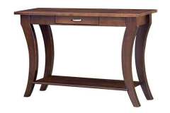 The legs of this Sherwood Sofa table are custom designed with elegance in mind. Many different stain colors are possible.