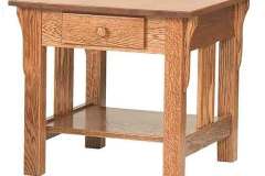 Here is the Slat Mission End table by itself in Oak wood. Feel free to choose a different size if you need to.