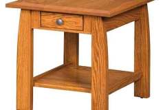 Our custom designed Oak Woodbury End table is shown here. It can be made in a size to suit your needs.