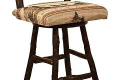 Westville Fabric Rustic Amish Made Bar Stool.