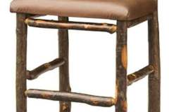 Early American Leather Custom  Amish Built Bar Stool.