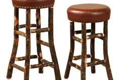 Hoosier Custom Made Amish Rustic Bar Stools.