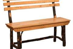 Bench With Slatted Back Custom Amish Crafted.