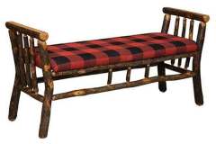 Custom Amish Crafted Bench With Arms and a Cushion For Comfort.