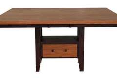 If you need some extra storage check out the Amish made Manhattan table seen here. The extra large drawer will hold your table lines, silverware, or even some plates and cups. 2 standard leaves or 1 butterfly leaf is available as well.