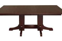 Our Amish built custom Double Pedestal Mission style table is seen here as 48" x 72" table. Leaves are available or you can get it as a solid top. Feel free to choose a stain color as well.