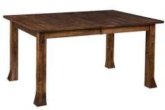 Shown here is our popular Amish custom crafted Vista Leg table handmade out of solid brown maple.  This table can be crafted as a solid top or with one two or four leaves.