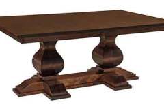 This is the custom Barrington double pedestal table. Made with Brown Maple wood.