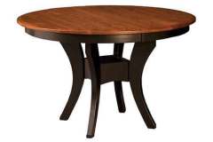 Here is the single pedestal version of the Imperial table. Black base with New Carrington stain.