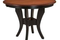 This Imperial Pub table is 36" high. It is shown in a two tone stain.