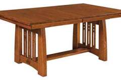 The Jamestown custom table is shown in Quarter Sawn Oak with Michael's Cherry stain.