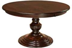 Beautiful Amish crafted Kingsley pedestal table. Up to 60" round is available.