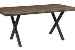 A metal base is done with our Laredo trestle Amish made table.