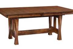 Our custom built Lexington trestle table. Shown in Brown Maple wood.