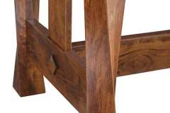 Showing our custom designed trestle of the Lexington table. It has a twisted look.