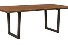 This table has a powder coated metal base. It is our custom Lifestyle Trestle table.