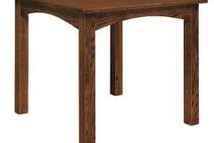 Different top sizes are available in the Madison custom pub table. Shown with square legs.