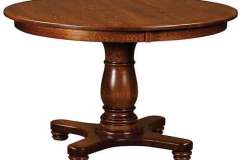 Here is our custom Amish built Mason table. Shown in Brown Maple wood with Burnt Umber stain.