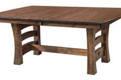 Bow end style top on the Nashville trestle table. Custom Amish built.