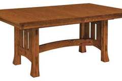 Bring beautiful old world craftsmanship to you dining room with our popular Amish crafted Olde Century Mission Trestle table.  Available in multiple sizes with multiple choices of leaf expand ability the Olde Centruty Mission table will be a piece you will hand down throughout the generations.