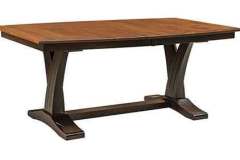 Two tone Paris trestle table. Brown Maple wood with Michael's Cherry and black stain.