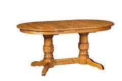 Amish custom Preston Double Pedestal Table. This is shown is Oak wood.