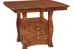 Here is the Reno Cabinet table shown with 3 drawers. The bow end top is one of many options.