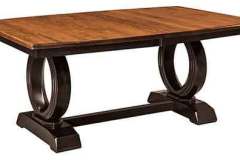 Check out this Saratoga Trestle table. It can be made as a solid top or with leaves