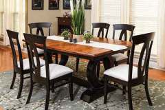 Our two toned Saratoga trestle table. Made with Brown Maple wood.