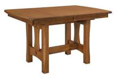 Custom Amish built Sheridan trestle table. It is shown with a Bow End top.