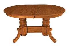 Traditional double pedestal table with the Scalloped edge is a highlight of custom Amish crafting.