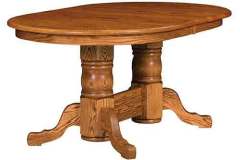 Amish custom built double pedestal table with Empire feet. Oval is the most popular shape.