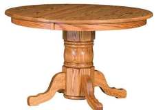 Round Traditional Single Pedestal Table with Empire feet. Available in a variety of sizes and woods.